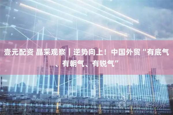 壹元配资 晶采观察｜逆势向上！中国外贸“有底气、有朝气、有锐气”