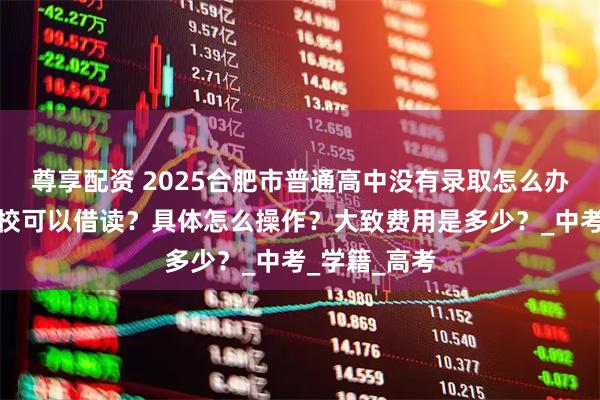 尊享配资 2025合肥市普通高中没有录取怎么办？有没有学校可以借读？具体怎么操作？大致费用是多少？_中考_学籍_高考